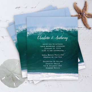 Flyer Invitación costera del Boda de presupuestos de ole