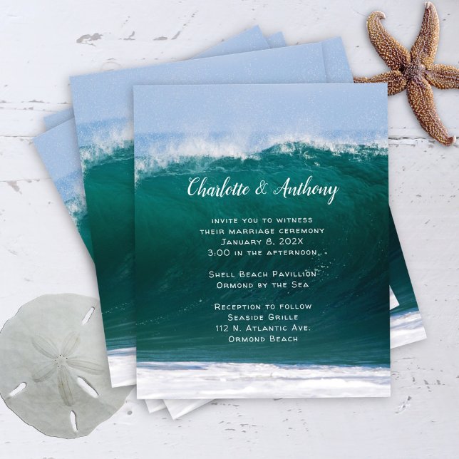 Flyer Invitación costera del Boda de presupuestos de ole (Subido por el creador)