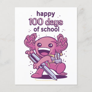 Flyer invitación de 100 días de escuela