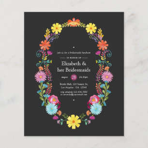 Flyer Invitación de Almuerzo de Damas de Honor Fiesta Fl