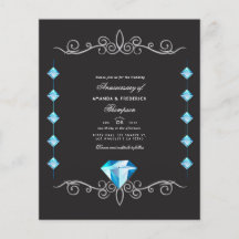 Invitación de aniversario de bodas de diamante