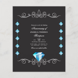 Flyer Invitación de aniversario de bodas de diamante