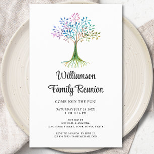 Flyer Invitación de árbol genealógico para reunión famil