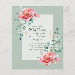 Flyer INVITACIÓN de BABY SHOWER de bajo presupuesto con