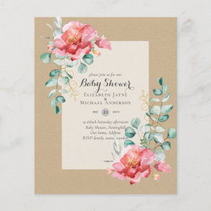 Flyer INVITACIÓN de BABY SHOWER de bajo presupuesto con