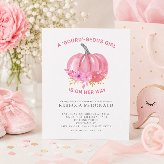 Flyer Invitación de Baby Shower de niña con temática de  (Add name and Baby Shower details to customize.  Matching items available)