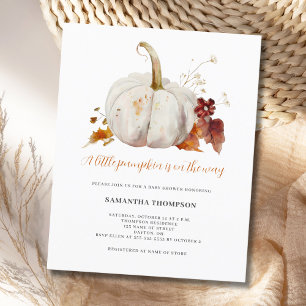 Flyer Invitación de baby shower de otoño de calabaza peq