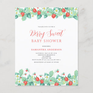 Flyer Invitación de baby shower dulce y económica con ba