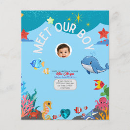 Flyer Invitación de Baby Shower para Conocer a Nuestro N