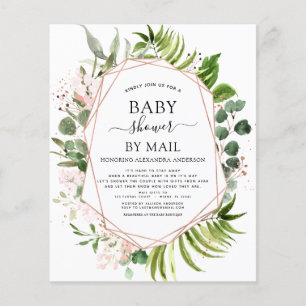 Flyer Invitación de Baby Shower por Correo con Verde