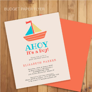 Flyer Invitación de baby shower Presupuesto Ahoy es un n