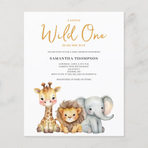 Flyer Invitación de Baby Shower Presupuesto Salvaje Uno 