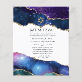 Flyer Invitación de Bat Mitzvah de Ágata de Galaxia