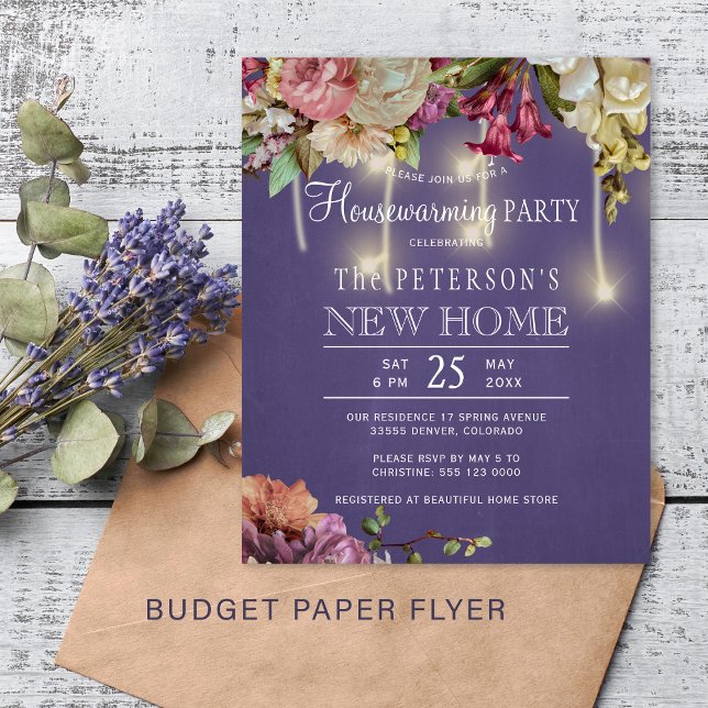 Flyer Invitación de bienvenida a la casa con flores de p (Subido por el creador)