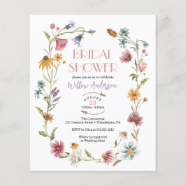 Flyer Invitación de boda bohemio de flores silvestres co