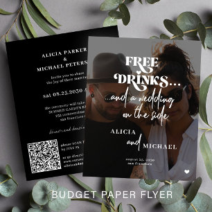 Flyer Invitación de boda casual en línea con foto económ