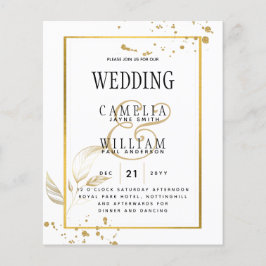 Flyer Invitación de Boda Clásica Blanca con Foto Presupu