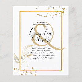 Flyer Invitación de Boda Clásica Blanca con Foto Presupu