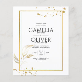 Flyer Invitación de Boda Clásica Blanca con Foto Presupu