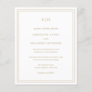 Flyer Invitación de boda clásica elegante con presupuest