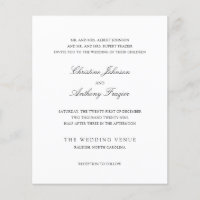 Invitación de boda clásica en blanco y negro Old M