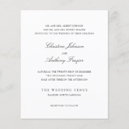 Flyer Invitación de boda clásica en blanco y negro Old M