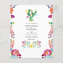 Flyer Invitación de boda Colorida Fiesta Floral Acuarela