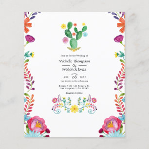 Flyer Invitación de boda Colorida Fiesta Floral Acuarela