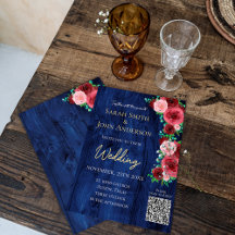 Invitación de Boda con Acuarela Burgundy para Pres