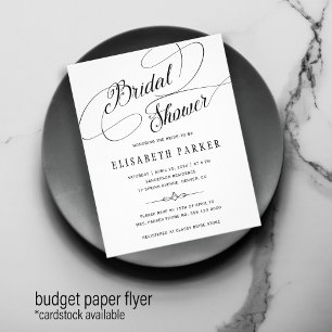 Flyer Invitación de boda con caligrafía chic y presupues