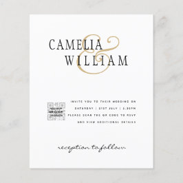 Flyer Invitación de Boda con Código QR para Anunciar la 
