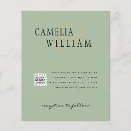 Flyer Invitación de Boda con Código QR para Anunciar la 