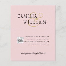 Flyer Invitación de Boda con Código QR para Confirmar As