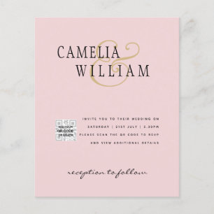 Flyer Invitación de Boda con Código QR para Confirmar As