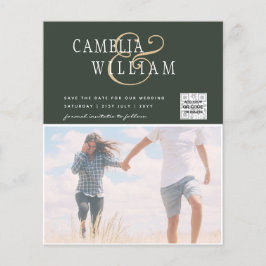 Flyer Invitación de Boda con Código QR para Guardar la F