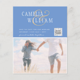 Flyer Invitación de Boda con Código QR para Guardar la F