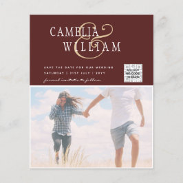 Flyer Invitación de Boda con Código QR para Guardar la F