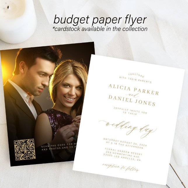 Flyer Invitación de boda con código QR y foto con presup (Subido por el creador)