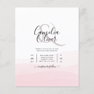 Flyer Invitación de Boda con Efecto Ombre Rosa Congelado