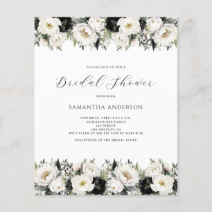 Flyer Invitación de boda con flores económicas
