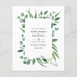 Flyer Invitación de boda con follaje de eucalipto