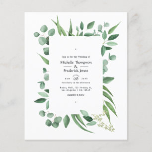 Flyer Invitación de boda con follaje de eucalipto