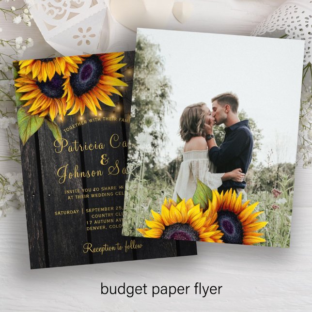 Flyer Invitación de boda con foto de madera rústica pres (Subido por el creador)