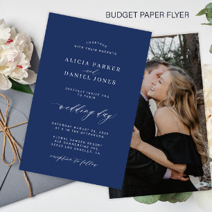 Flyer Invitación de boda con foto de navidad y presupues