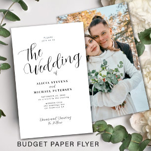 Flyer Invitación de boda con foto elegante y presupuesto
