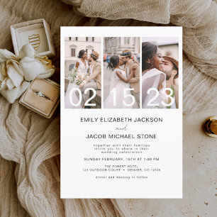 Flyer Invitación de Boda con Foto en Blanco y Negro Econ