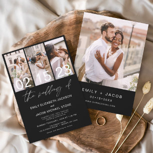 Flyer Invitación de Boda con Foto en Blanco y Negro Econ