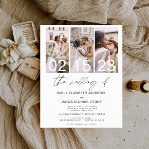 Flyer Invitación de Boda con Foto en Blanco y Negro Econ