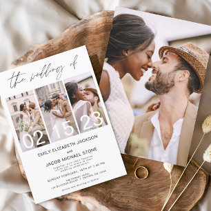Flyer Invitación de Boda con Foto en Blanco y Negro Econ