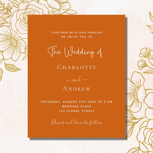 Flyer Invitación de boda con presupuesto limitado en gui (Subido por el creador)